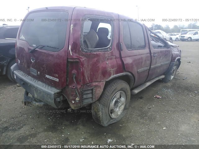 5N1ED28T63C695698 - 2003 NISSAN XTERRA XE/SE MAROON photo 4