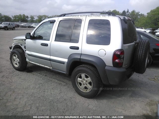 1J4GL48K96W253773 - 2006 JEEP LIBERTY SPORT SILVER photo 3