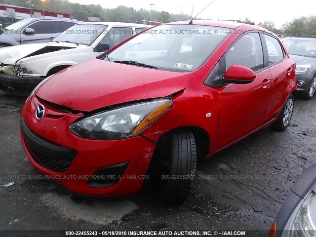 JM1DE1KY1C0142678 - 2012 MAZDA MAZDA2 RED photo 2