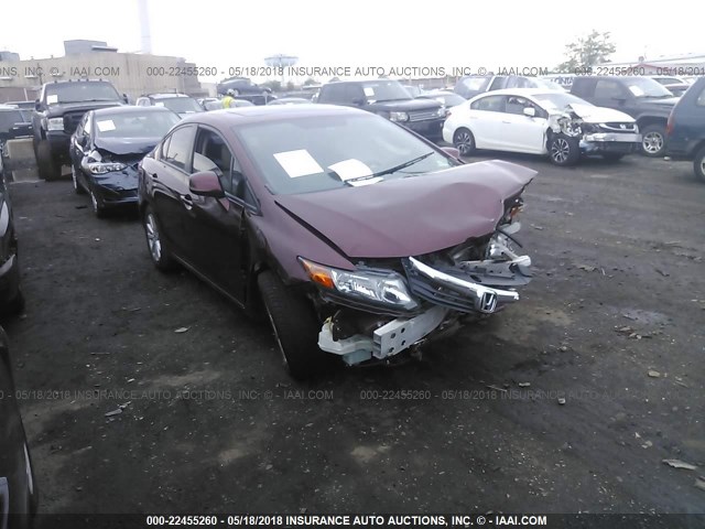 2HGFB2F99CH537425 - 2012 HONDA CIVIC EXL MAROON photo 1