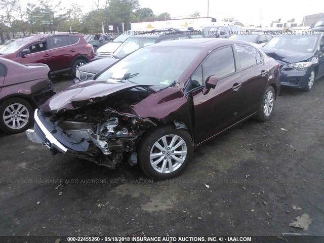 2HGFB2F99CH537425 - 2012 HONDA CIVIC EXL MAROON photo 2