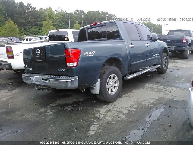 1N6BA07B76N519536 - 2006 NISSAN TITAN XE/SE/LE BLUE photo 4