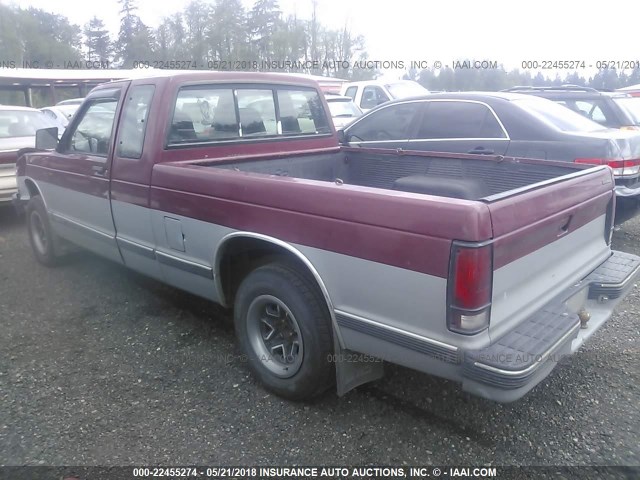 1GCCS19Z0P8182826 - 1993 CHEVROLET S TRUCK S10 RED photo 3