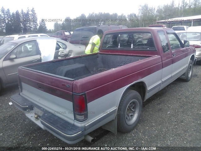 1GCCS19Z0P8182826 - 1993 CHEVROLET S TRUCK S10 RED photo 4