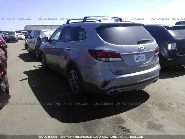 KM8SRDHF7HU208309 - 2017 HYUNDAI SANTA FE SE/LIMITED SILVER photo 3