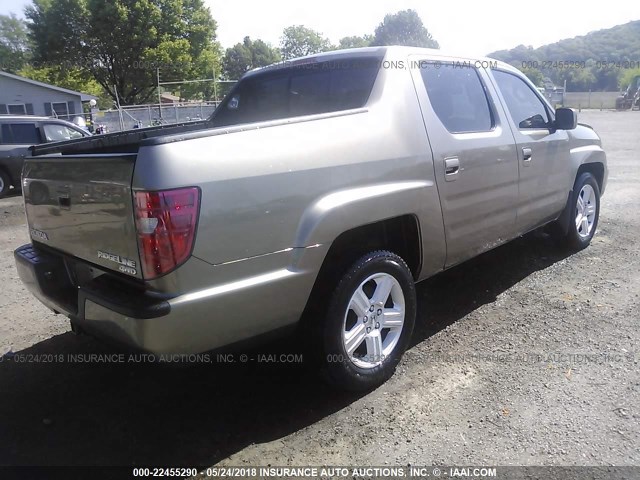 5FPYK1F53AB011509 - 2010 HONDA RIDGELINE RTL GOLD photo 4