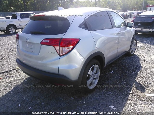 3CZRU6H55GM768735 - 2016 HONDA HR-V EX SILVER photo 4