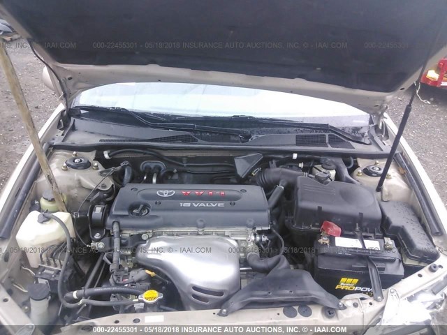 4T1BE32K25U409283 - 2005 TOYOTA CAMRY LE/XLE/SE ოქროსფერი ფოტო 10