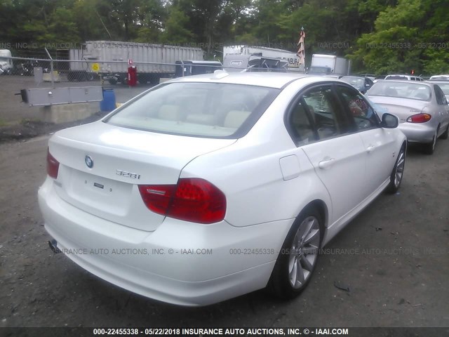 WBAPK5C54BF124122 - 2011 BMW 328 XI SULEV WHITE photo 4