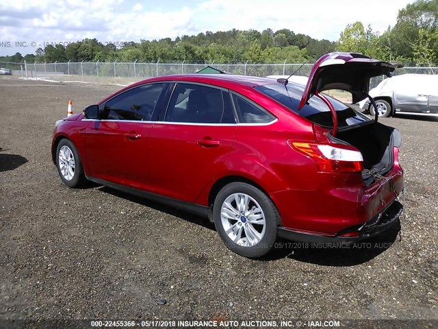 1FAHP3H24CL144973 - 2012 FORD FOCUS SEL RED photo 3