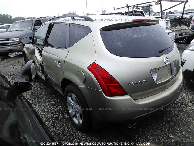 JN8AZ08WX5W420490 - 2005 NISSAN MURANO SL/SE/S GOLD photo 3