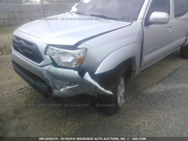 5TFJX4GN8DX021216 - 2013 TOYOTA TACOMA DOUBLE CAB ვერცხლისფერი ფოტო 6