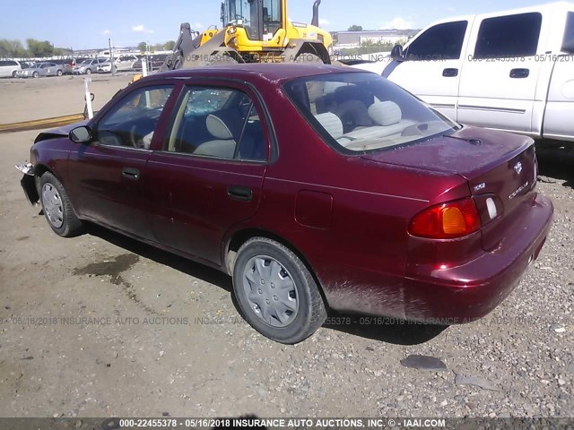 1NXBR12E1XZ192458 - 1999 TOYOTA COROLLA VE/CE/LE MAROON photo 3