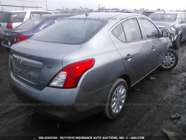 3N1CN7AP3CL821865 - 2012 NISSAN VERSA S/SV/SL GRAY photo 4