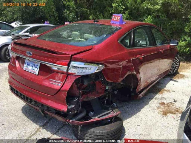 3FA6P0RU2JR141512 - 2018 FORD FUSION TITANIUM/PLATINUM HEV RED photo 11