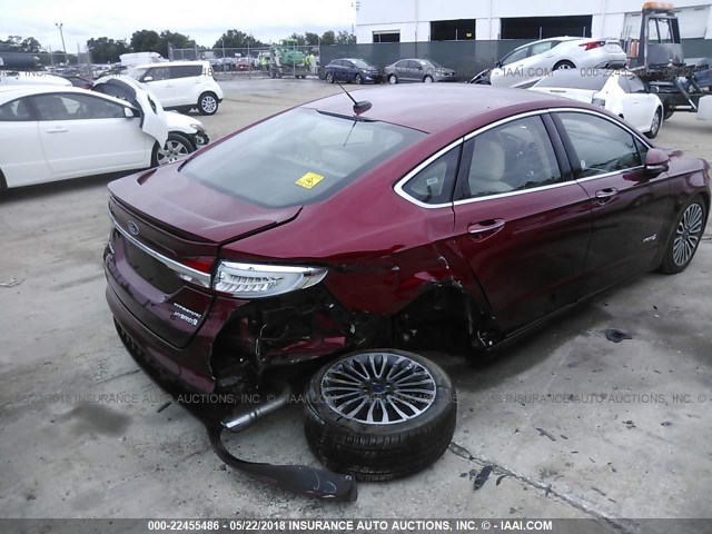 3FA6P0RU2JR141512 - 2018 FORD FUSION TITANIUM/PLATINUM HEV RED photo 6