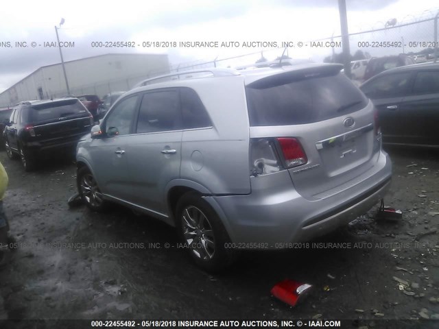 5XYKW4A22DG329894 - 2013 KIA SORENTO SX SILVER photo 3