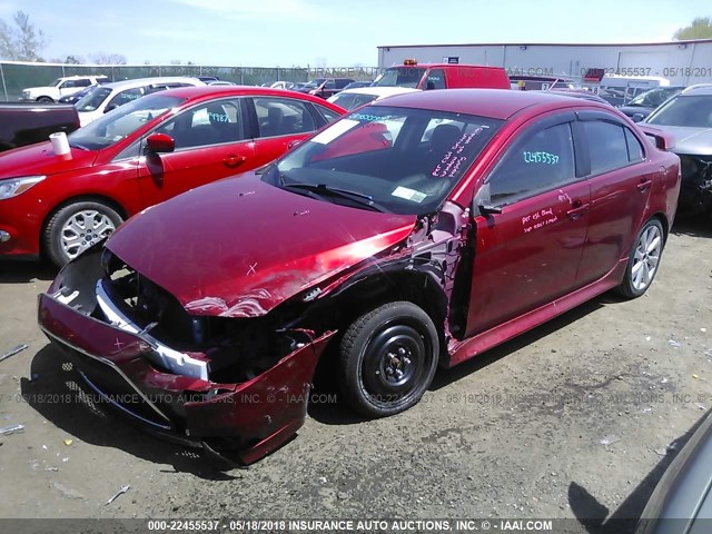 JA32U8FW9CU022923 - 2012 MITSUBISHI LANCER GT RED photo 2