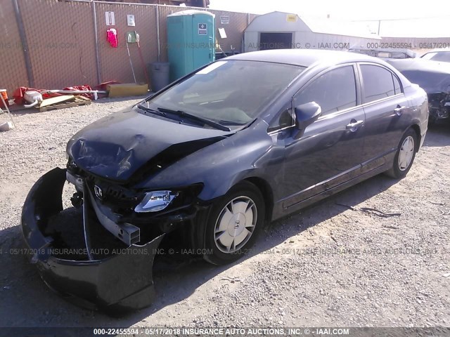 JHMFA36289S000426 - 2009 HONDA CIVIC HYBRID GRAY photo 2