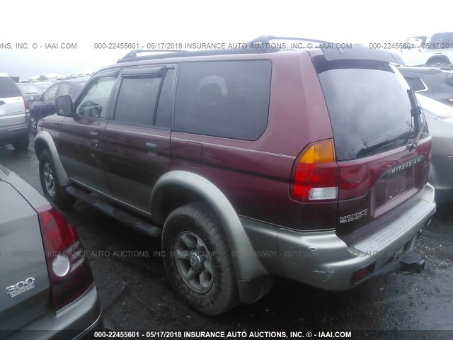 JA4MT31H7XP015878 - 1999 MITSUBISHI MONTERO SPORT LS/SPORT XLS BURGUNDY photo 3