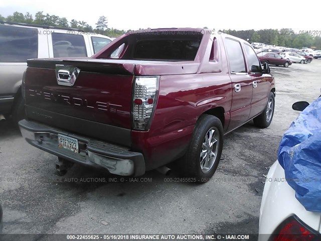 3GNEC12Z65G270553 - 2005 CHEVROLET AVALANCHE C1500 RED photo 4