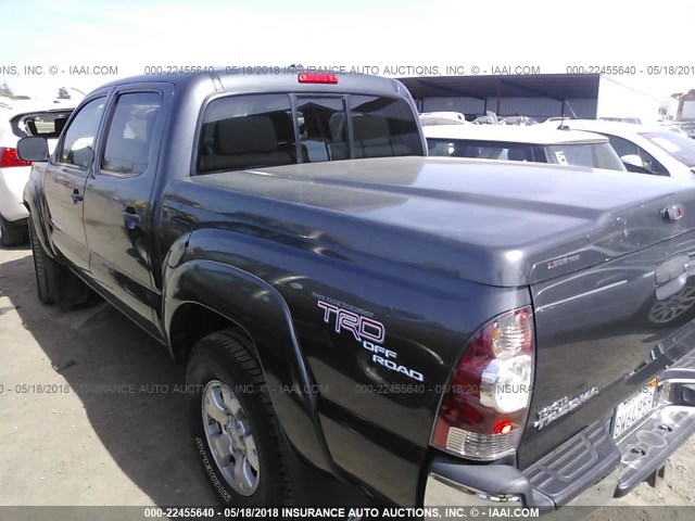 3TMLU42N59M032499 - 2009 TOYOTA TACOMA DOUBLE CAB ნაცრისფერი ფოტო 3