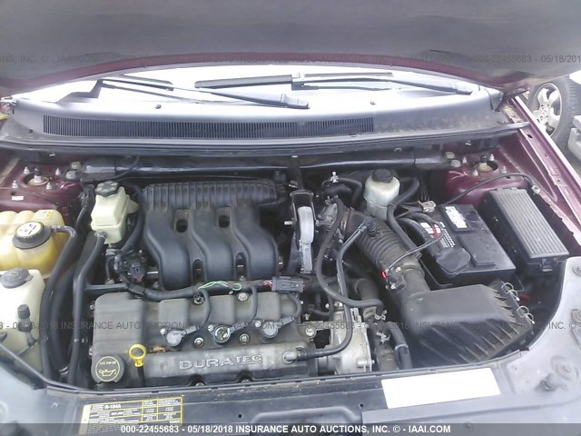 1FMDK03175GA75157 - 2005 FORD FREESTYLE LIMITED BURGUNDY photo 10