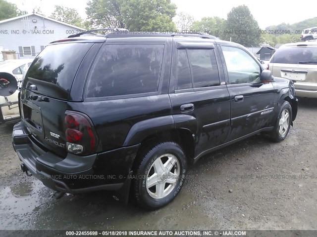 1GNDT13S022310255 - 2002 CHEVROLET TRAILBLAZER  BLACK photo 4