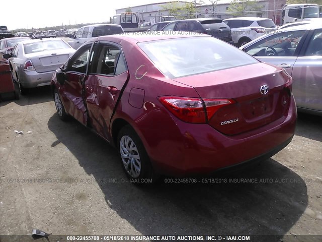 2T1BURHE9JC995466 - 2018 TOYOTA COROLLA L/LE/XLE/SE/XSE RED photo 3