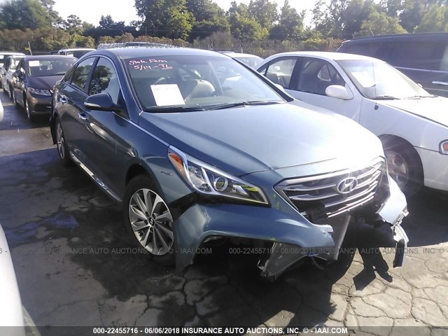 5NPE34AF6FH160032 - 2015 HYUNDAI SONATA SPORT/LIMITED Light Blue photo 1