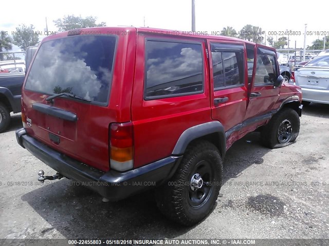 1J4FT68S7WL225205 - 1998 JEEP CHEROKEE SPORT/CLASSIC წითელი ფოტო 4
