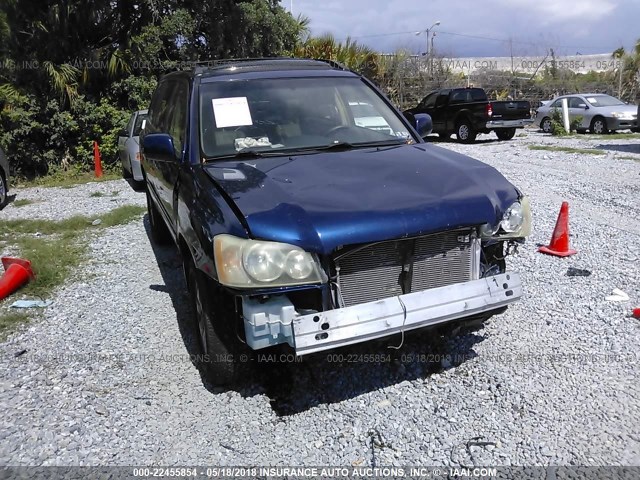 JTEHF21A920093393 - 2002 TOYOTA HIGHLANDER LIMITED BLUE photo 6