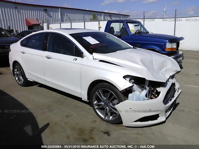 3FA6P0K96ER103003 - 2014 FORD FUSION TITANIUM WHITE photo 1