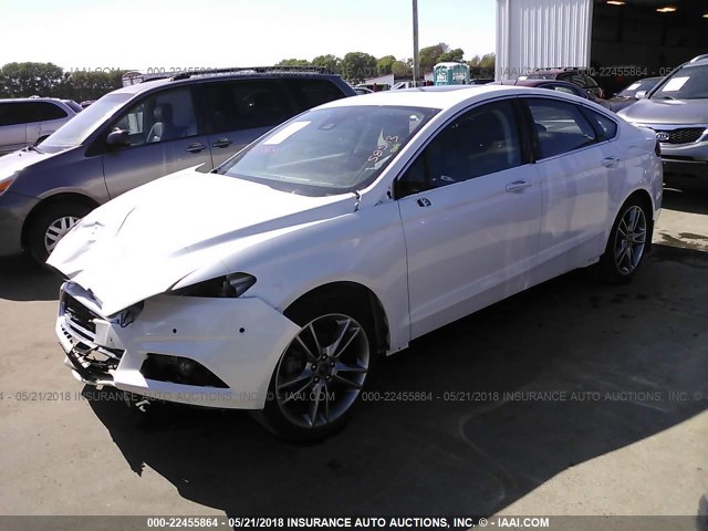 3FA6P0K96ER103003 - 2014 FORD FUSION TITANIUM WHITE photo 2