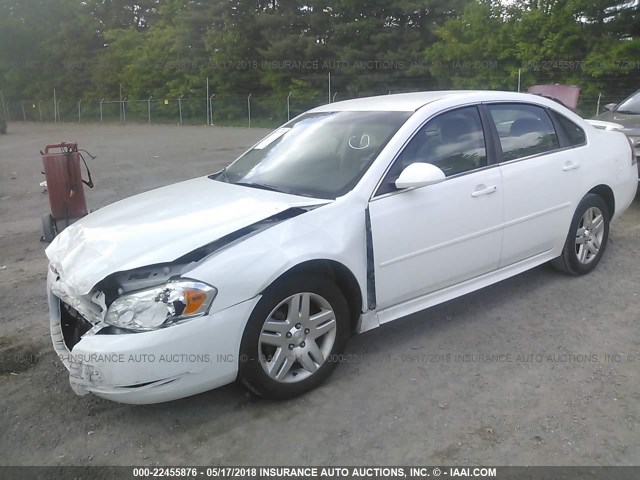 2G1WB5E32D1112323 - 2013 CHEVROLET IMPALA LT WHITE photo 2