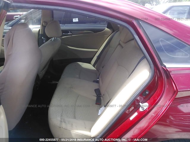 KMHEC4A4XBA008458 - 2011 HYUNDAI SONATA HYBRID RED photo 8