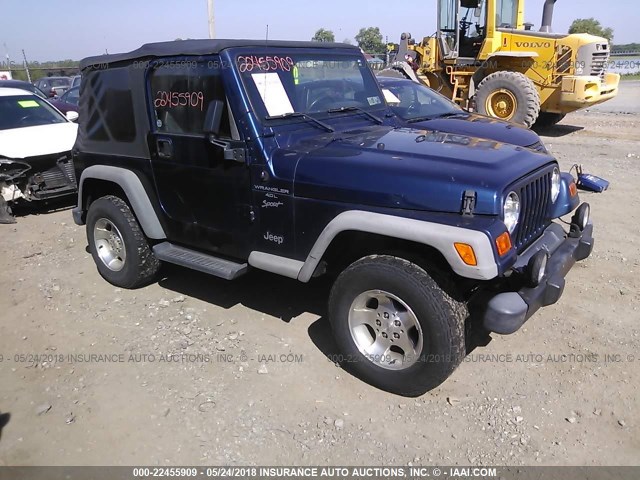 1J4FA49S11P330008 - 2001 JEEP WRANGLER / TJ SPORT BLUE photo 1