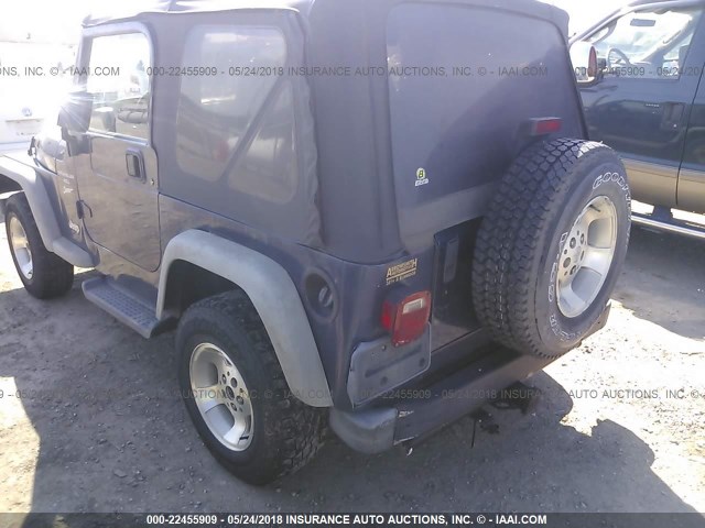 1J4FA49S11P330008 - 2001 JEEP WRANGLER / TJ SPORT BLUE photo 6