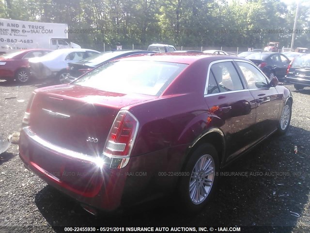 2C3CCAAG3CH132826 - 2012 CHRYSLER 300 RED photo 4