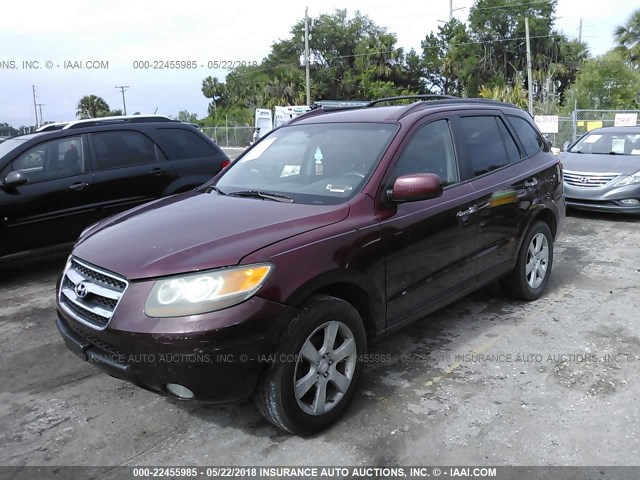 5NMSH13E67H022075 - 2007 HYUNDAI SANTA FE SE/LIMITED BURGUNDY photo 2