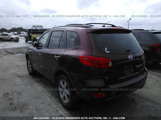 5NMSH13E67H022075 - 2007 HYUNDAI SANTA FE SE/LIMITED BURGUNDY photo 3