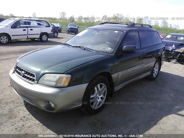 4S3BH675237634931 - 2003 SUBARU LEGACY OUTBACK AWP GREEN photo 2