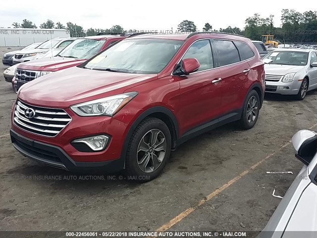 KM8SN4HFXDU018669 - 2013 HYUNDAI SANTA FE GLS RED photo 2