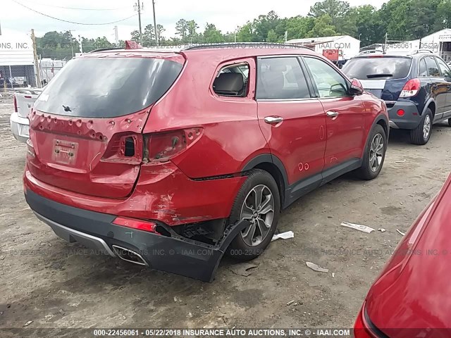 KM8SN4HFXDU018669 - 2013 HYUNDAI SANTA FE GLS RED photo 4