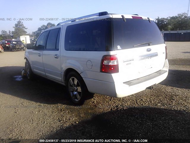 1FMFK195X9LA14424 - 2009 FORD EXPEDITION EL LIMITED WHITE photo 3