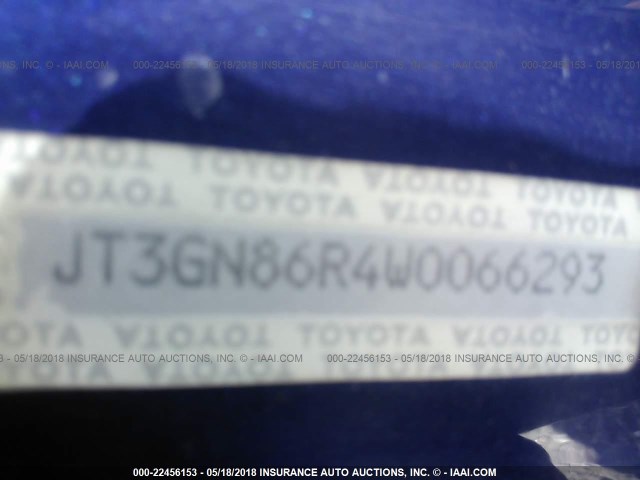 JT3GN86R4W0066293 - 1998 TOYOTA 4RUNNER SR5 PURPLE photo 9