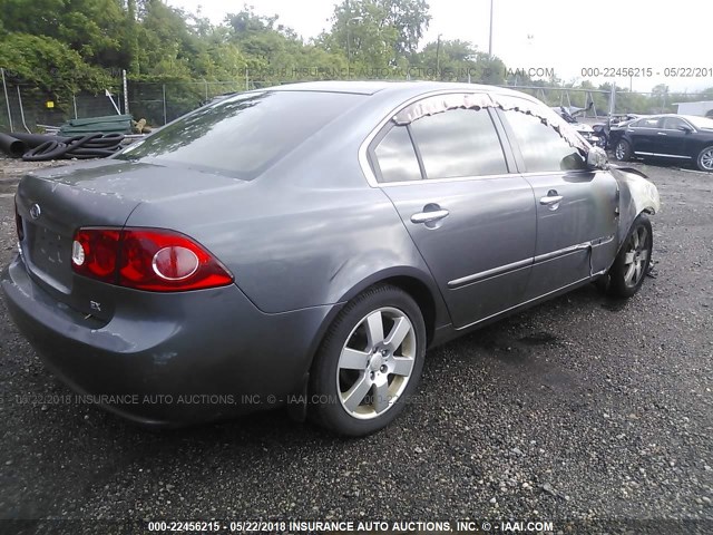 KNAGE123385167669 - 2008 KIA OPTIMA LX/EX GRAY photo 4