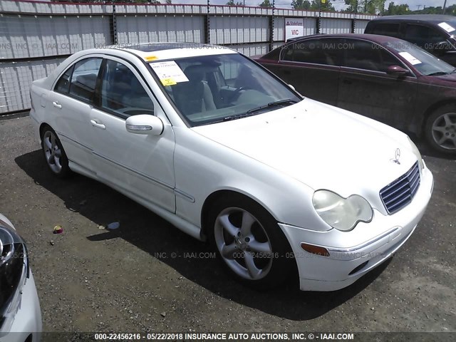 WDBRF40JX5F596968 - 2005 MERCEDES-BENZ C 230K SPORT SEDAN WHITE photo 1