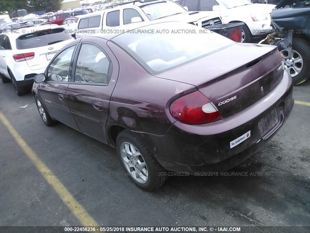 1B3ES46C61D176412 - 2001 DODGE NEON SE/ES MAROON photo 3