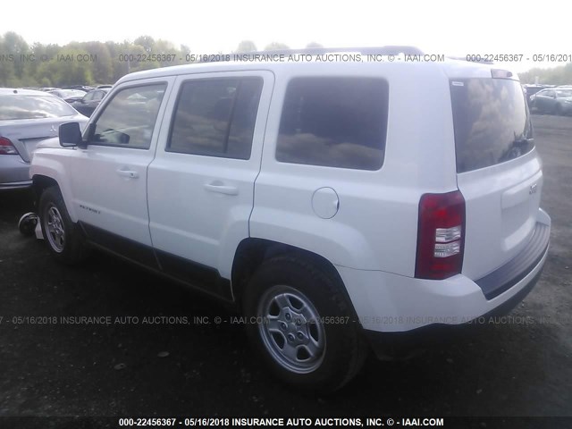 1C4NJPBA1HD141083 - 2017 JEEP PATRIOT SPORT WHITE photo 3